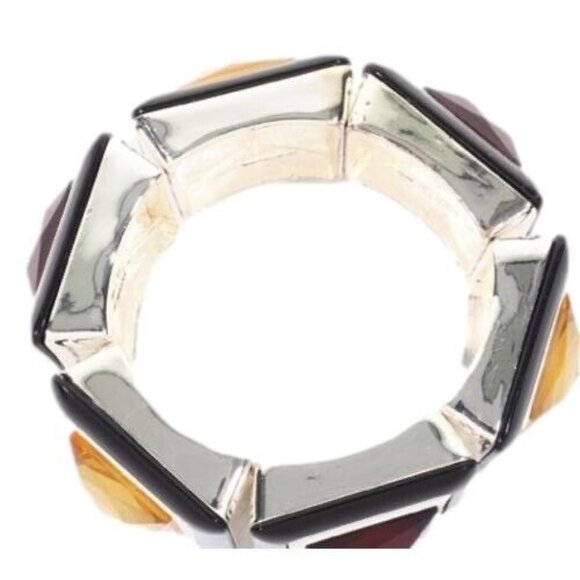 Unique Geometric Necklace & Bracelet Set With Amber & Citrine Lookalikes Fashion - Picture 7 of 11